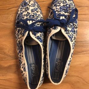 Keds blue floral print
